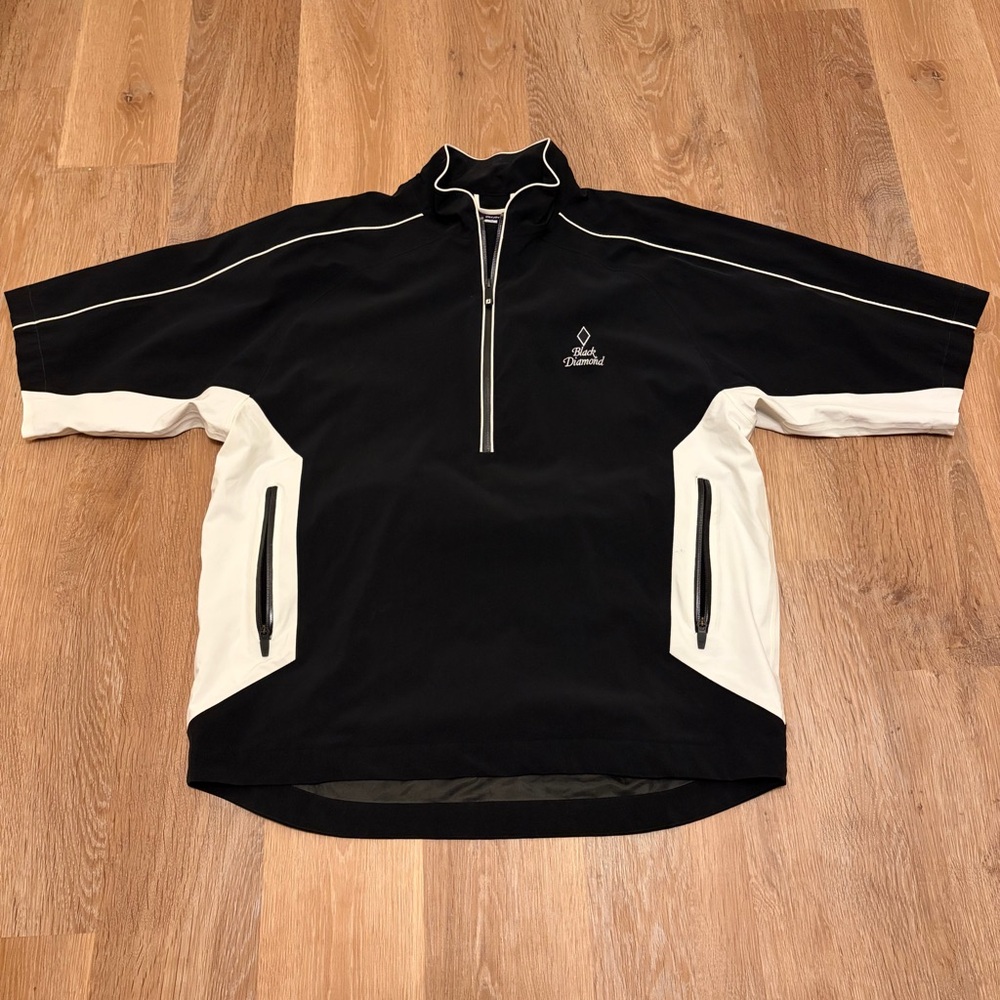 Footjoy Dryjoy 1/2 Zip Windbreaker Black White Penguin Black Diamond Large Golf